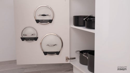 Joseph Joseph CupboardStore Cabinet Door Pan Lid Organizer Gray Set of 4 Joseph Joseph CupboardStore Cabinet Door Pan Lid Organizer Gray Set of 4